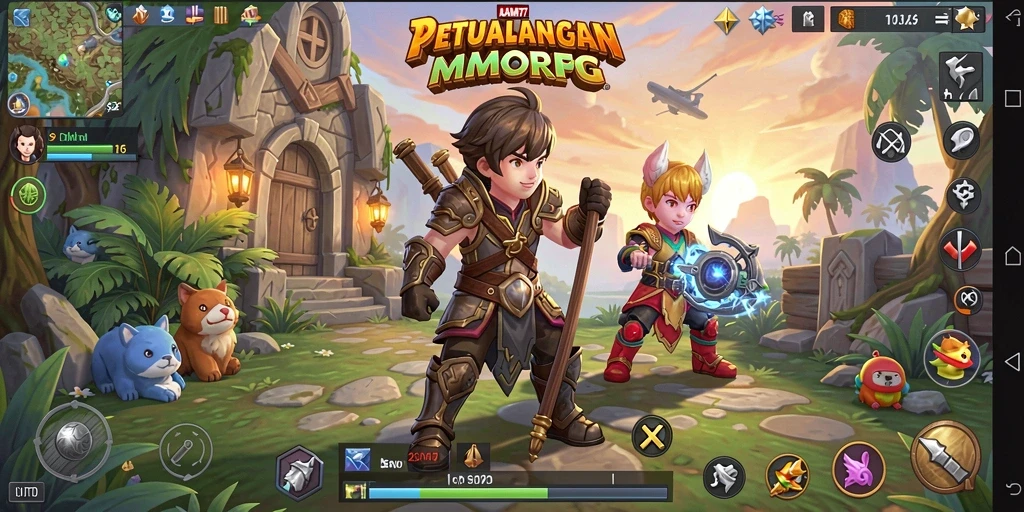 Tangkapan layar ADAM77 menampilkan aksi seru di dunia MMORPG yang memukau.