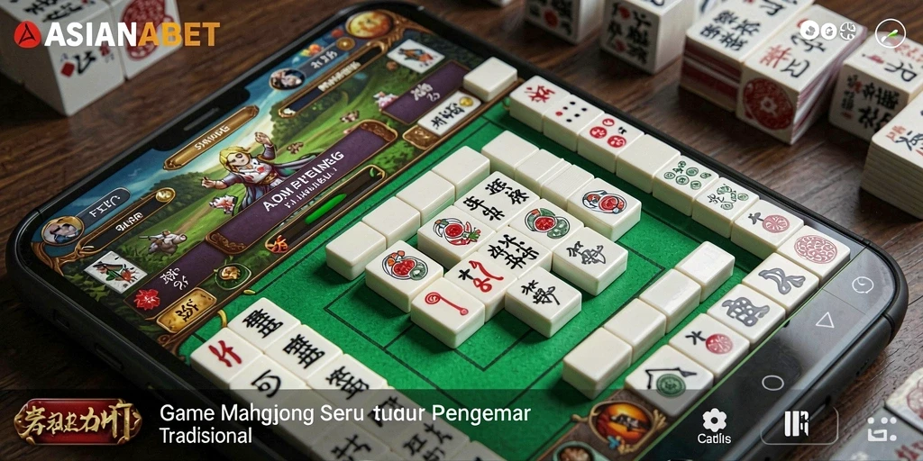 Tampilan gameplay Mahjong yang mendebarkan dan penuh warna.