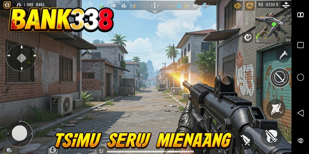 Screenshot BANK338 menampilkan aksi gameplay TPS yang intens.