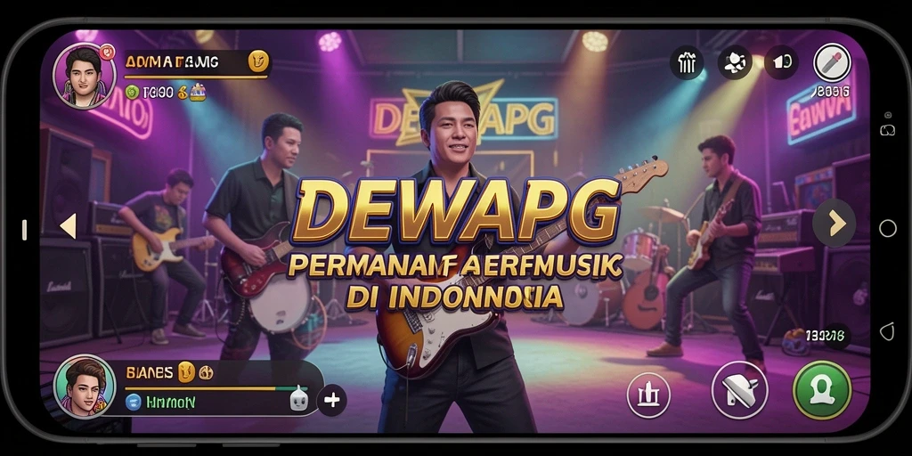 Tampilan gameplay DEWAPG dengan berbagai genre musik.