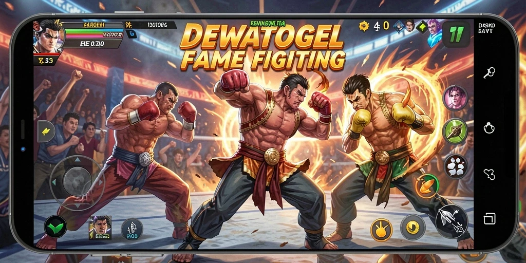 Screenshot menampilkan aksi seru dalam pertandingan Fighting.