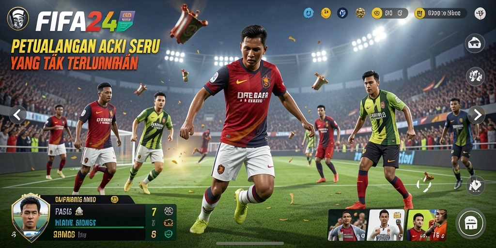 Screenshot FIFA234 menampilkan aksi mendebarkan dalam gameplay yang intens.