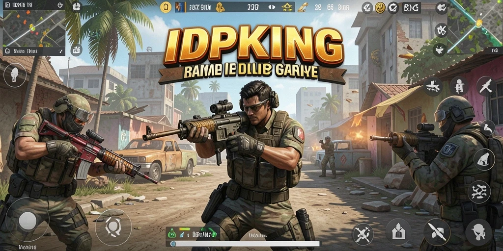 Screenshot gameplay IDPKING menampilkan pertempuran seru dalam format Battle Royale.
