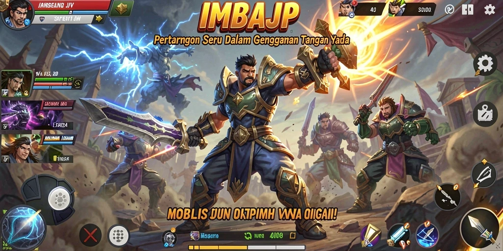 Tampilan gameplay seru di arena pertarungan IMBAJP.