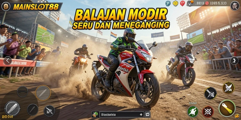 Tampilan gameplay seru dalam balapan motor di MAINSLOT88.