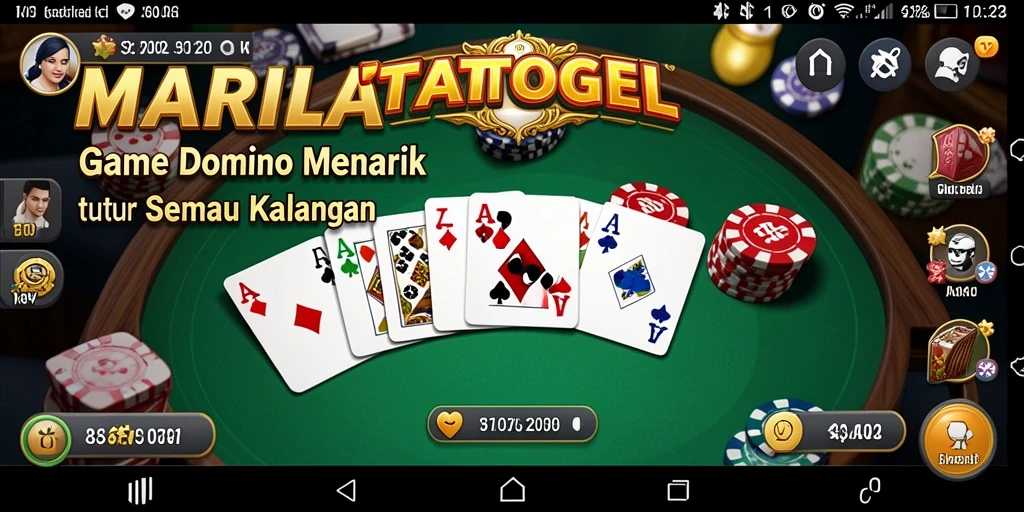 Screenshot gameplay domino MARIATOGEL yang seru dan interaktif.
