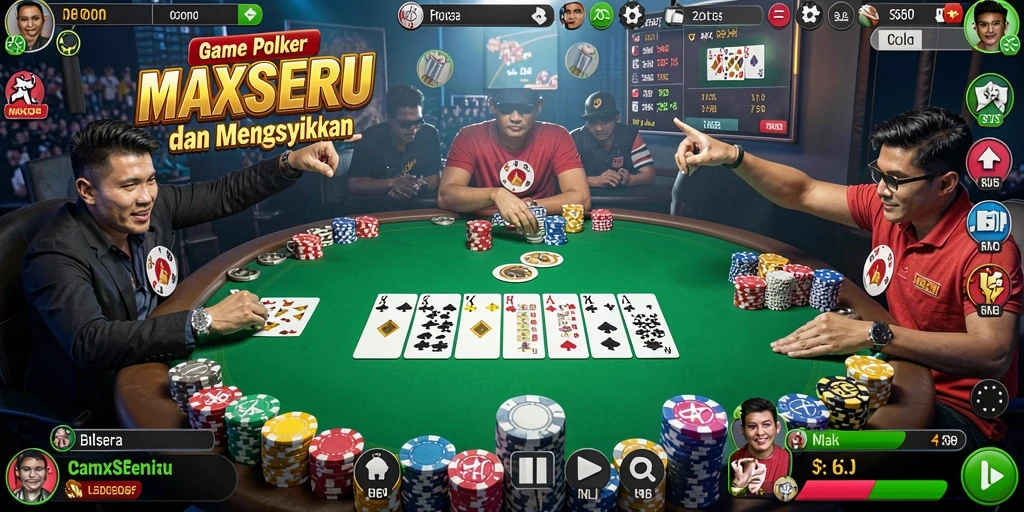 Tampilan gameplay Poker menarik dalam MAXSERU.