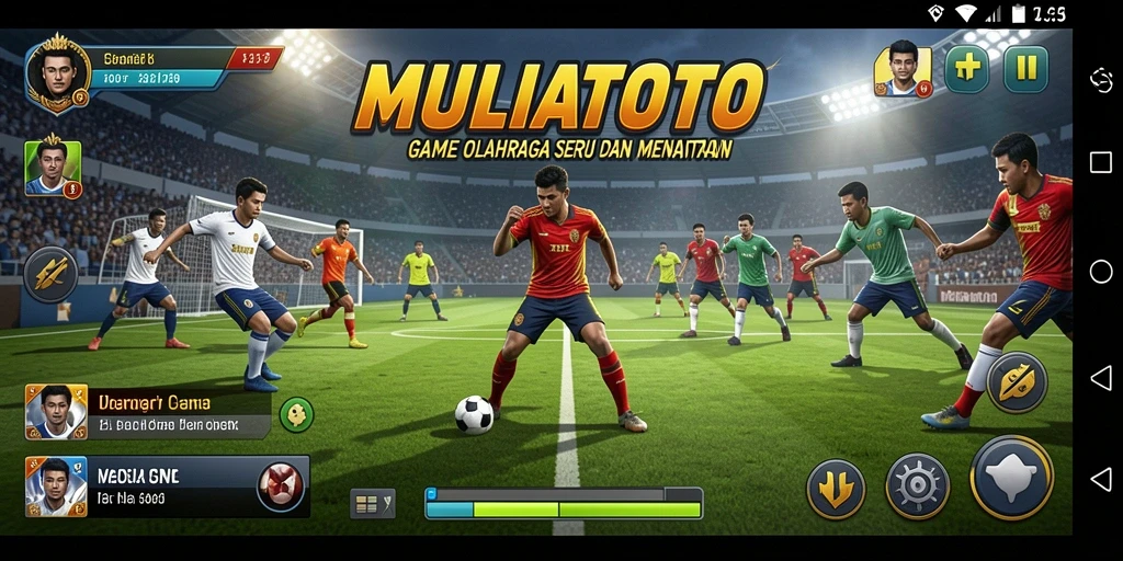 Screenshot gameplay MULIATOTO yang menampilkan aksi seru dalam olahraga.