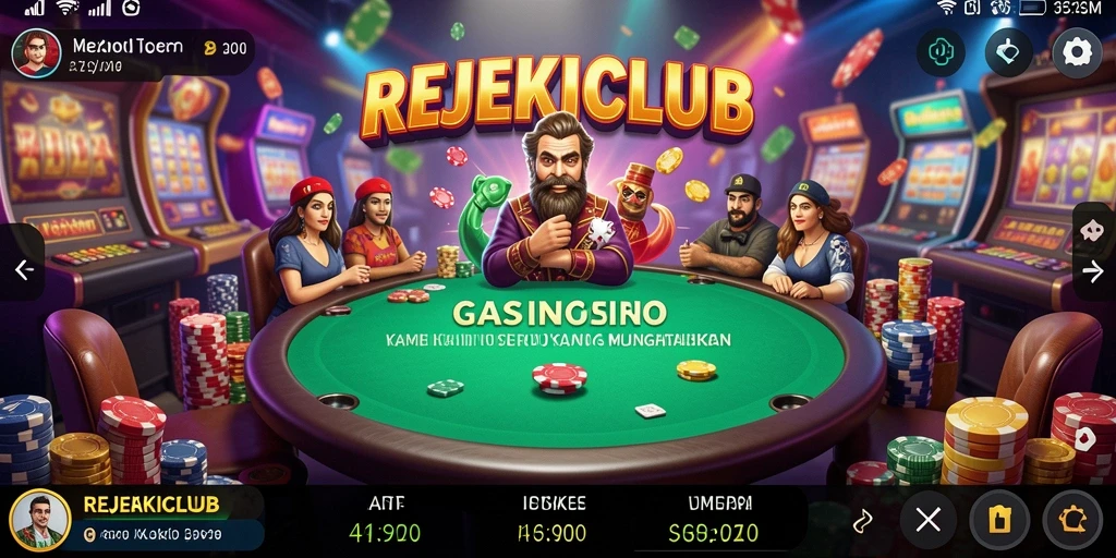 Screenshot gameplay seru dari REJEKICLUB yang menunjukkan aksi kasino yang mendebarkan.