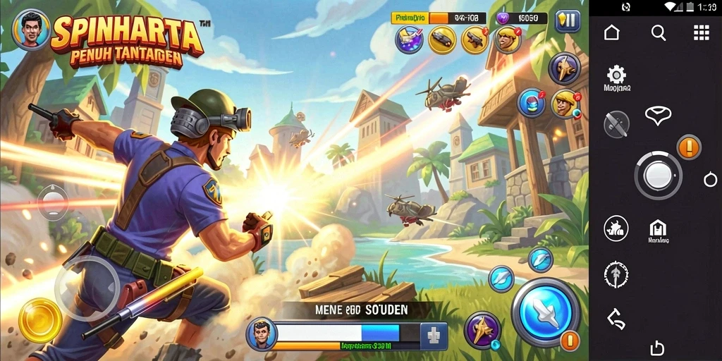 Screenshot gameplay SPINHARTA menampilkan aksi seru dalam permainan Arcade.