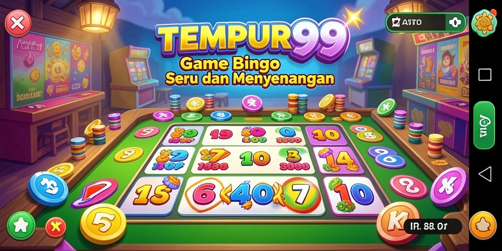 Tampilan gameplay Bingo seru di TEMPUR99 yang menampilkan interaksi pemain.